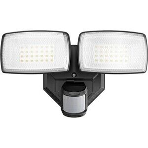 32W 2 Head Motion Sensor Outdoor Lights, 3200LM 6500K LED Security Light